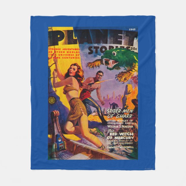 Planet Stories Magazine Cover 5 Fleece Blanket (Front)