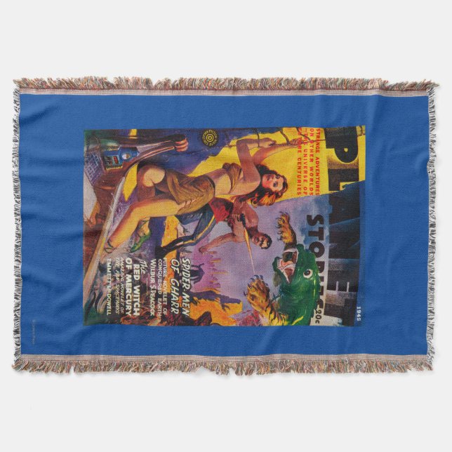 Planet Stories Magazine Cover 5 Throw Blanket (Front)