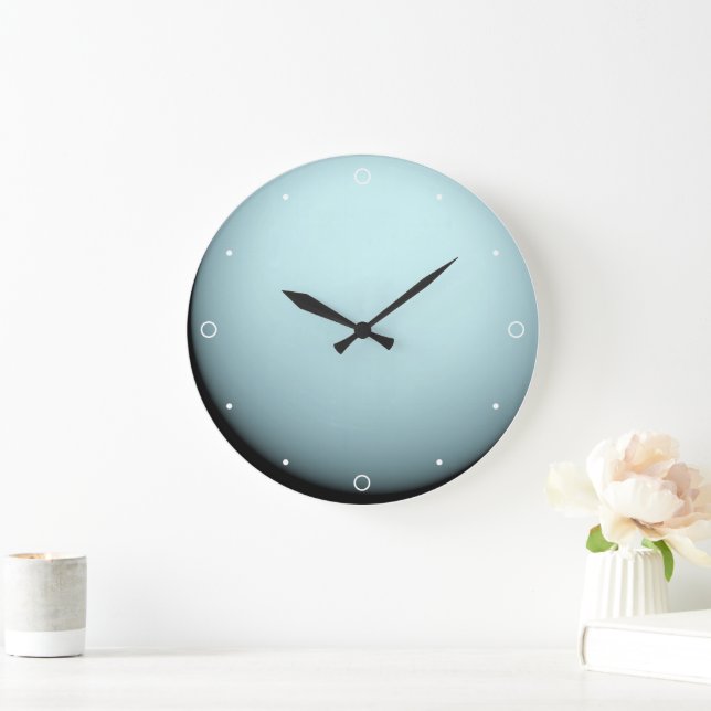 Planet Uranus Pale Blue Solar System Aquarius Large Clock (Home)