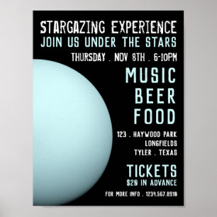 Planet Uranus, Planetarium Event Advertising Poster