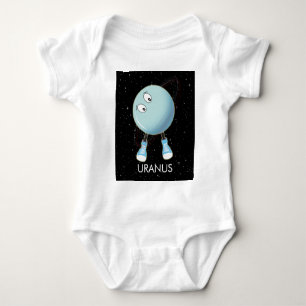 Planet Uranus & Stars Baby Bodysuit