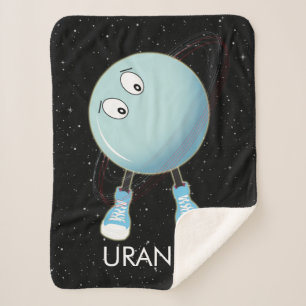 Planet Uranus & Stars Sherpa Blanket