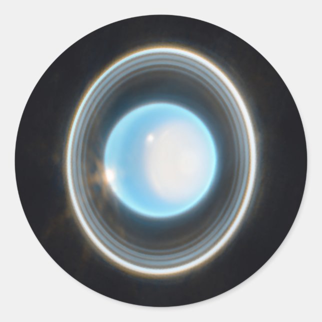 Planet Uranus with Rings JWST Image Classic Round Sticker (Front)