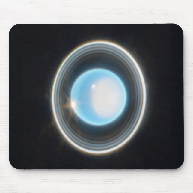 Planet Uranus with Rings JWST Image Mouse Mat (Front)