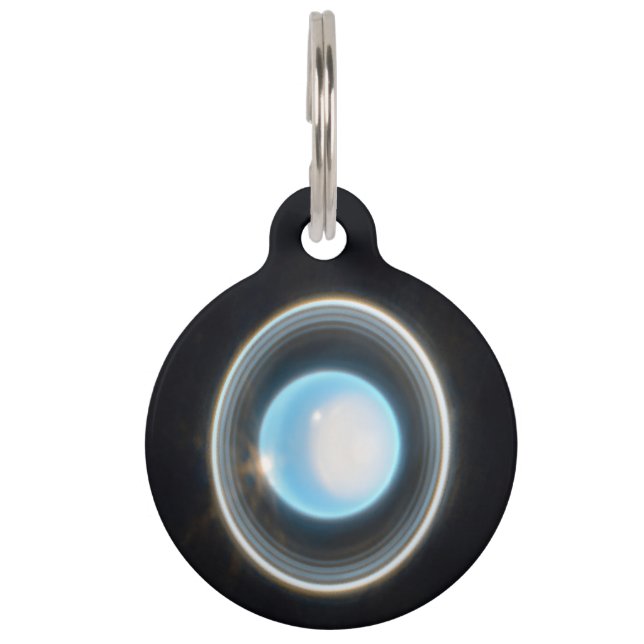 Planet Uranus with Rings JWST Image Pet Tag (Front)