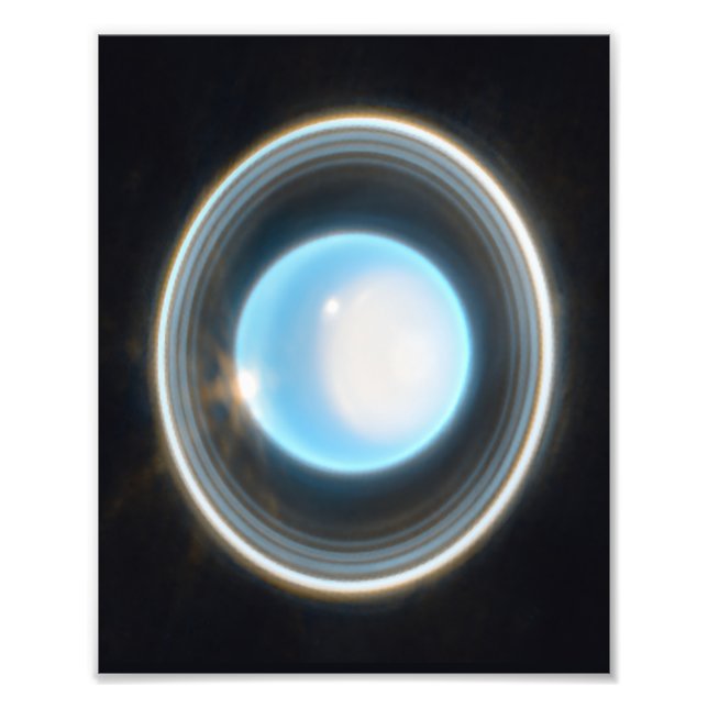 Planet Uranus with Rings JWST Image Photo Print (Front)