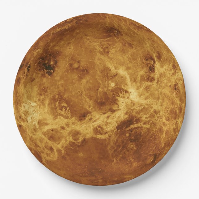 Planet Venus Astronomy Disposable Paper Plates (Front)