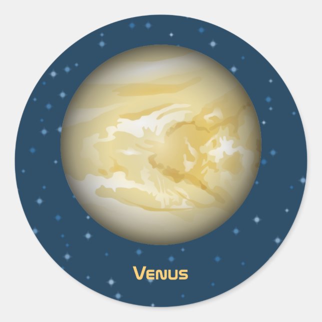 Planet Venus Classic Round Sticker (Front)