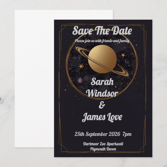 Planet Wedding Invitation (Front/Back)