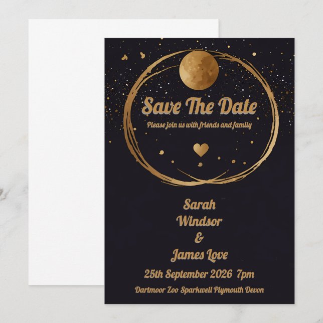 Planet Wedding Invitation (Front/Back)