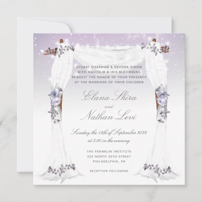 Planetarium Chuppah Wedding Invitation (Front)