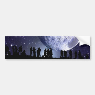 Planetarium Silhouettes Moon Stars Astronomy Bumper Sticker