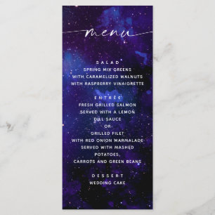 Planetarium Wedding Romantic Celestial Space Menu