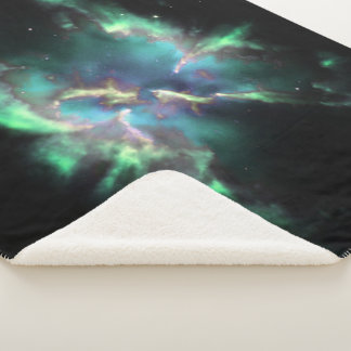 Planetary Nebula Mint Green Periwinkle Fleece Blan Sherpa Blanket