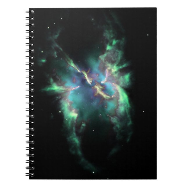 Planetary Nebula Mint Green Periwinkle Notebook (Front)