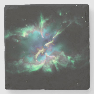 Planetary Nebula Mint Green Periwinkle Stone Coaster