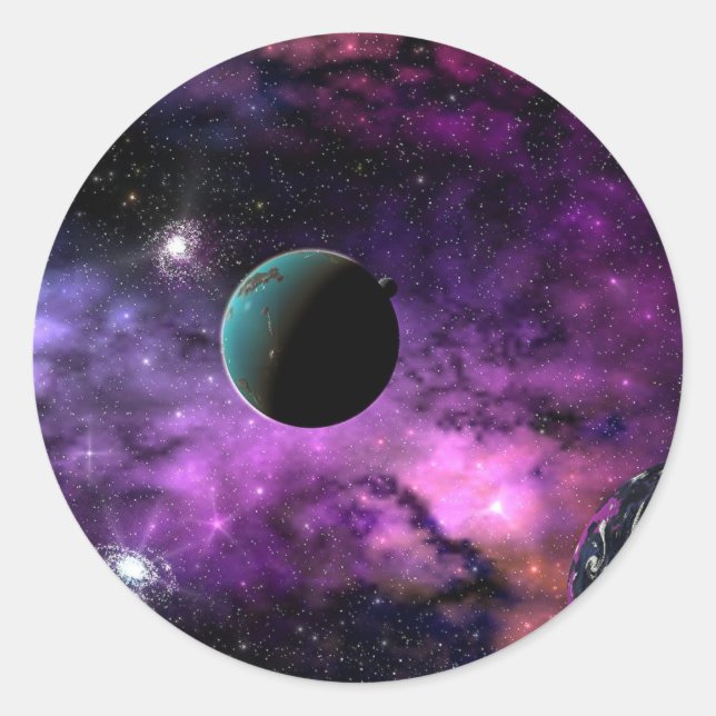 Planetary Space Classic Round Sticker (Front)
