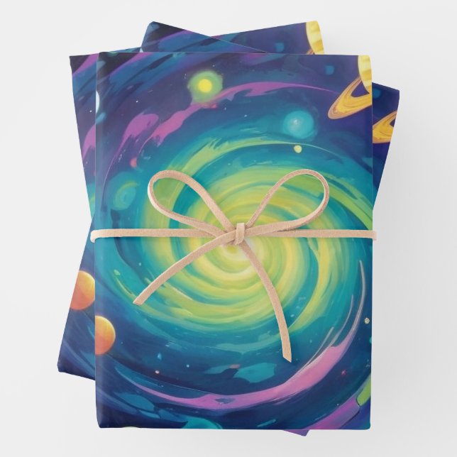 Planetary Spin  Wrapping Paper Sheet (In situ)