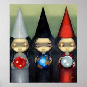 Planetary Witches ART PRINT gothic witch lowbrow