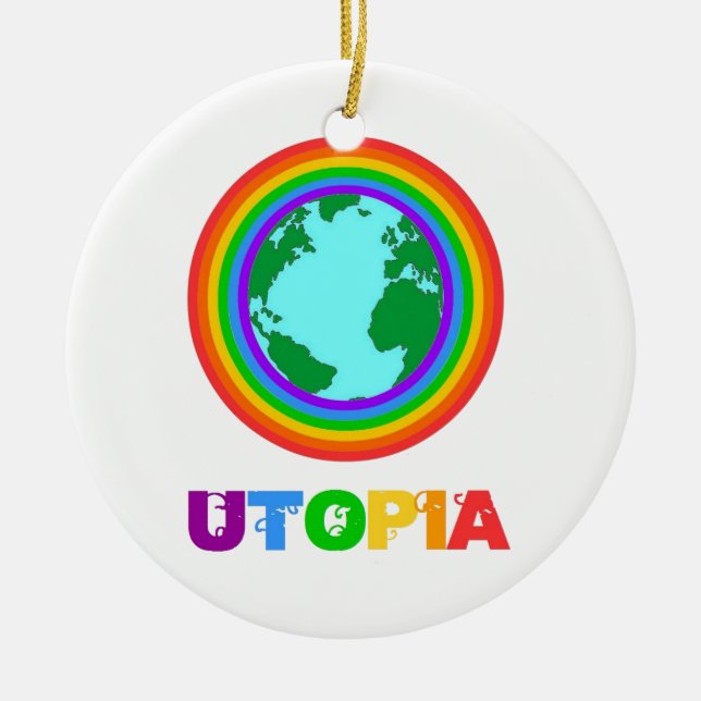 Planète Utopia Ceramic Tree Decoration (Front)