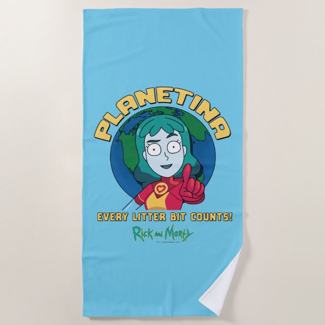 Planetina - Every Litter Bit Counts Beach Towel (Front)
