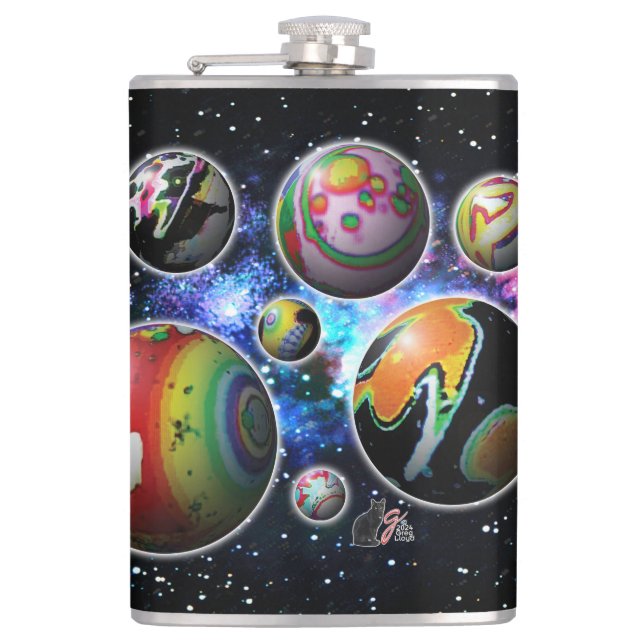 Planetoids Hip Flask (Front)