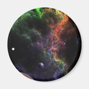 Planetoids In The Nebula Cluster Space Art Magnet