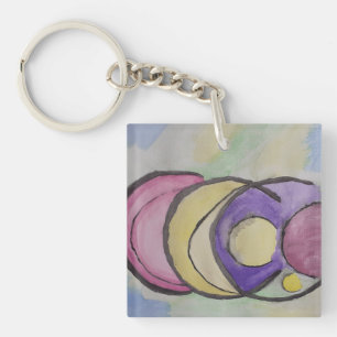 Planets Abstract Art Acrylic Key Ring