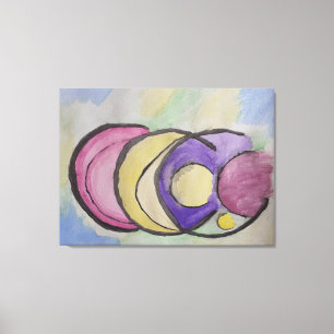 Planets Abstract Art Stretched Canvas Print
