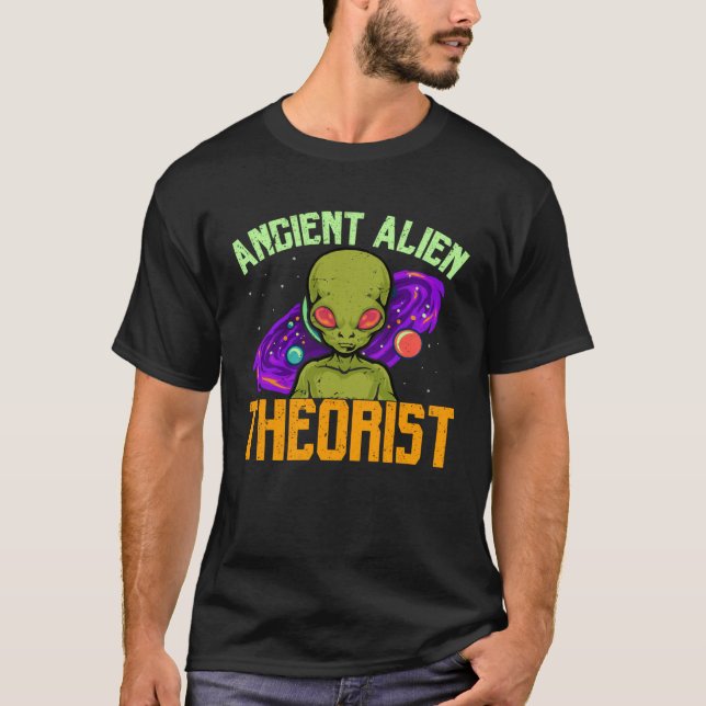 Planets Ancient Alien Theorist Visitor Ufo T-Shirt (Front)