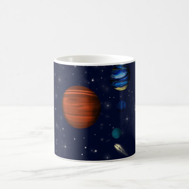 Planets and galaxies in space cosmos coffee mug (Center)
