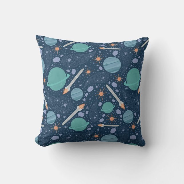 Planets and rockets galaxy cushion (Front)
