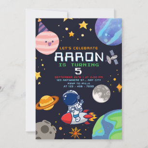 Planets And Stars Birthday Party Invitation