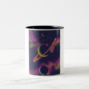 Planets and Stars Two-Tone Coffee Mug
