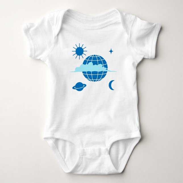 Planets and The Globe Baby Bodysuit (Front)