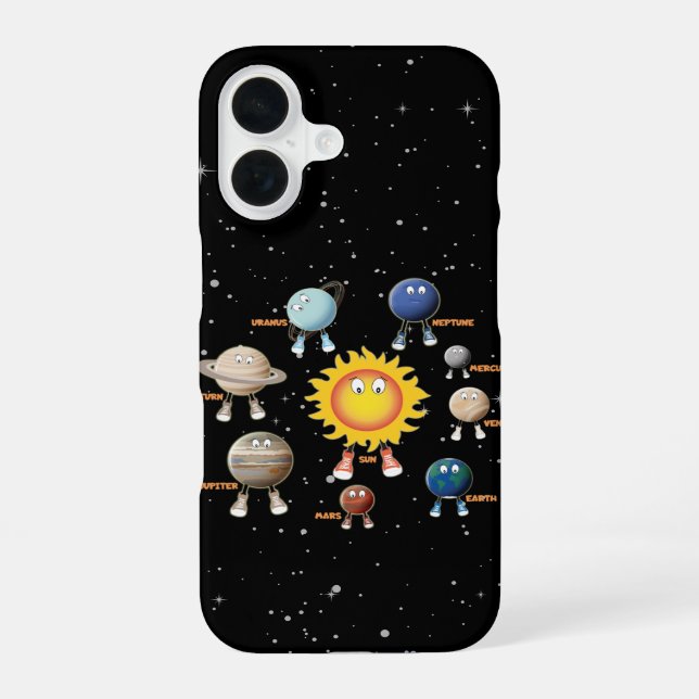 Planets and The Solar System iPhone 16 Case (Back)