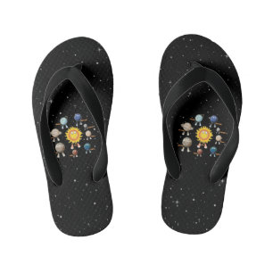 Planets and The Solar System Kid's Flip Flops