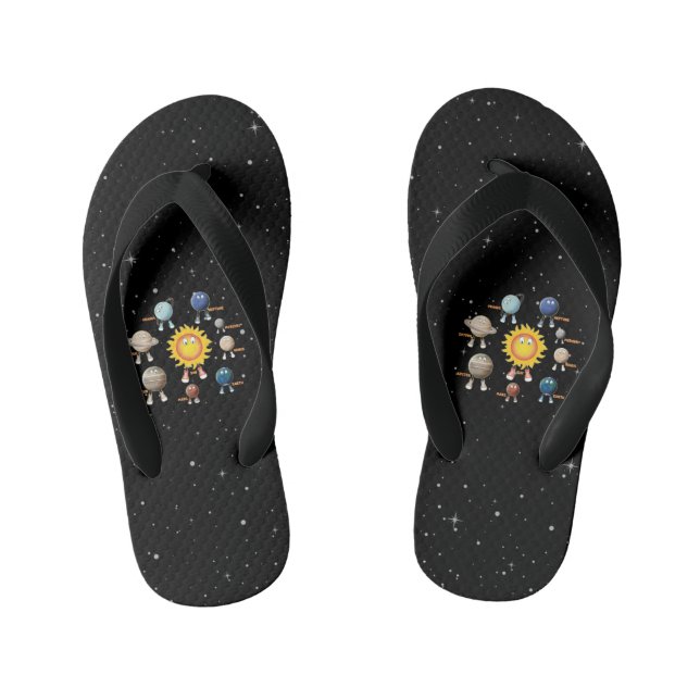 Planets and The Solar System Kid's Flip Flops (Footbed)