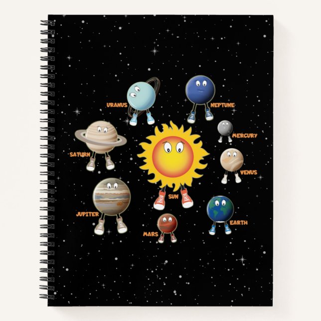 Planets and The Solar System Kids Notebook (Front)