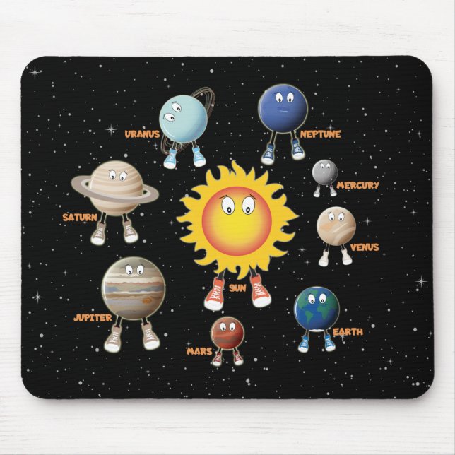 Planets and The Solar System Mouse Mat (Front)