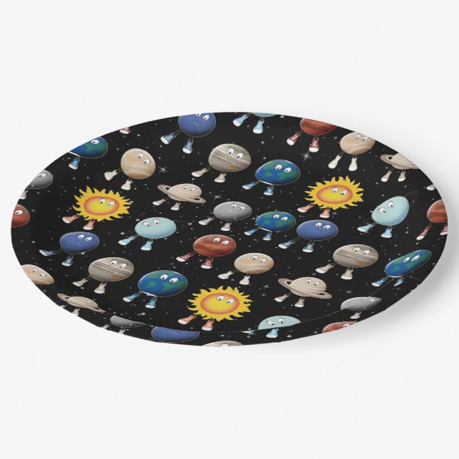 Planets and The Solar System Paper Plate (Angled)