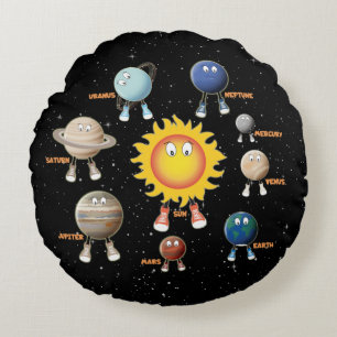 Planets and The Solar System Round Cushion