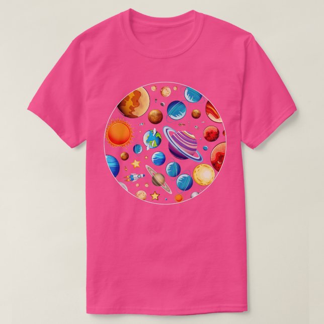 Planets Astronomy Universe Outer Space Science  T-Shirt (Design Front)