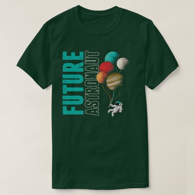 Planets Balloon Kids Outer Space Science Future As T-Shirt (Design Front)