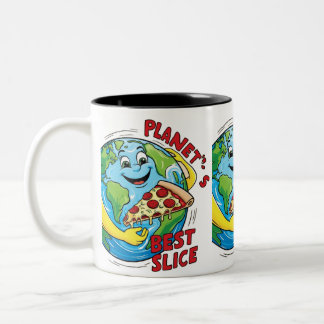 Planet's Best Slice Mug – Smiling Earth with Pizza