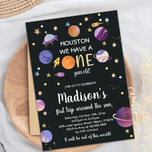 Planets birthday invitations