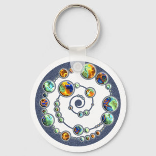 Planets crop circle formation + your backgr. colou key ring