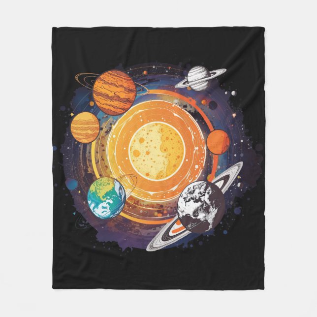 Planets Fleece Blanket (Front)