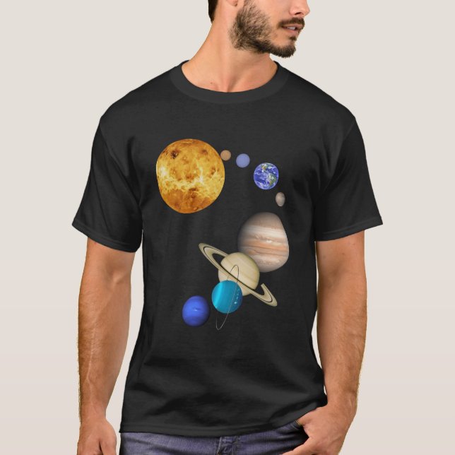 Planets In Solar System - Science T-Shirt (Front)