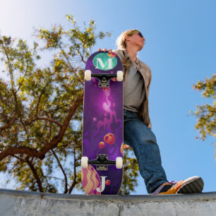 Planets in Space Personalised Skateboard